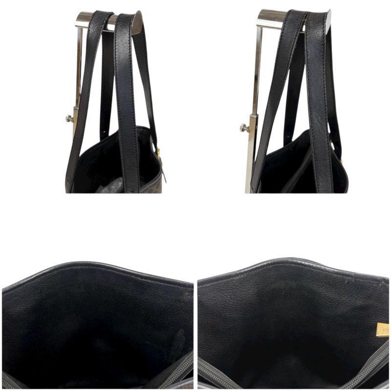 Celine Bucket Shape Tote Bag Black Macadam Pattern Leather — view 6