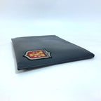 Saint Laurent Paris Clutch Bag Logo Patch Leather Black — view 4