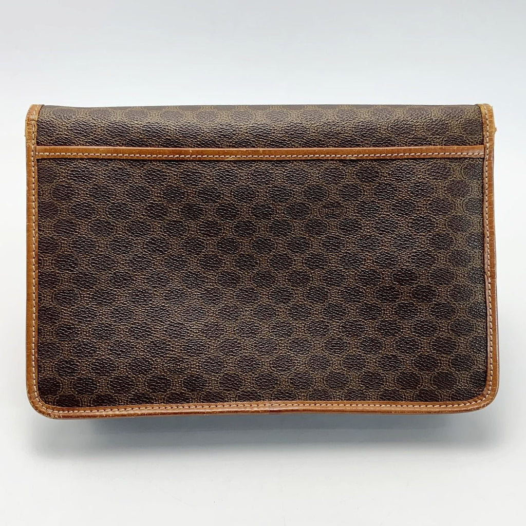 Celine Macadam Pattern Vintage Brown Clutch Bag — view 2