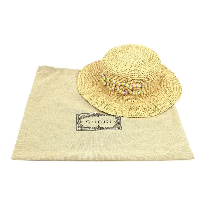 Gucci Straw Hat S Size 56 cm Beige Multicolor — view 9