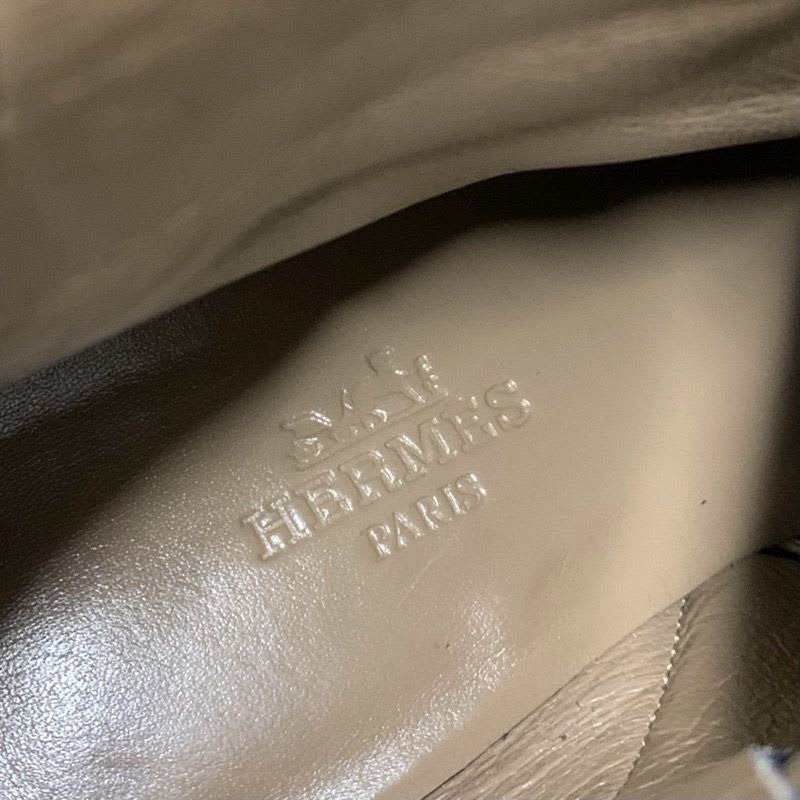 Hermes Saint Germain Boots Short Shoes Kelly Hardware Suede Navy — view 7