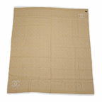 Chanel Large Shawl CC Mark Beige Wool Fringe — view 2