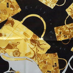 Hermes Kelly En Caleche 70 Kelly's Carriage Black Yellow Silk — view 5