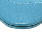 Hermes Trim 24 Chevre Turquoise Silver Hardware Shoulder Bag Blue — view 6