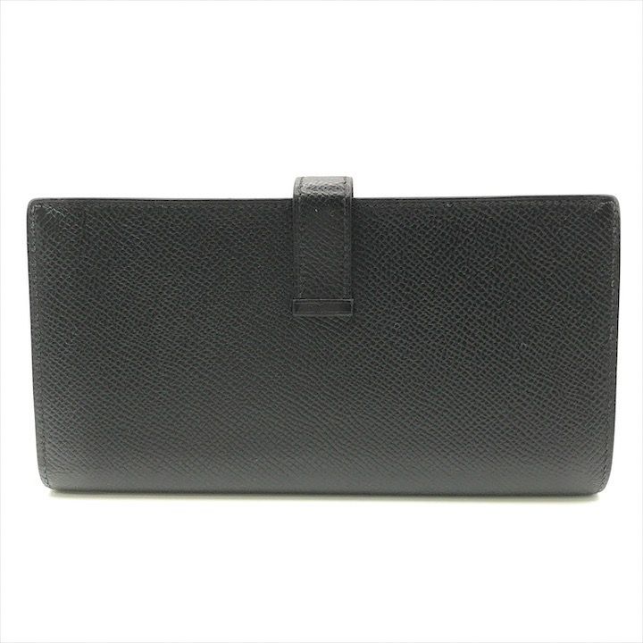 Hermes Bearn Souffle Veau Epsom Monochrome Bifold Wallet Black — view 2