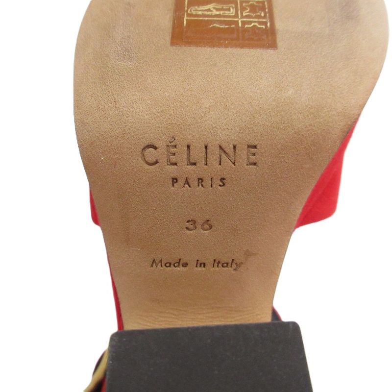 Celine Ankle Strap Suede Chunky Heel Sandals Size 36 — view 9