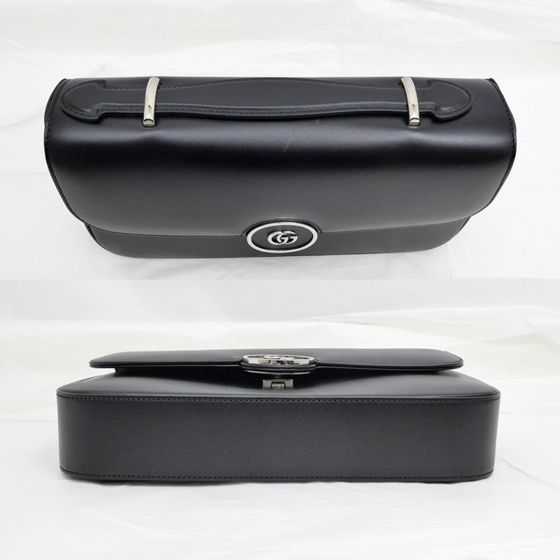 Gucci Clutch Bag Shoulder Leather Black — view 5