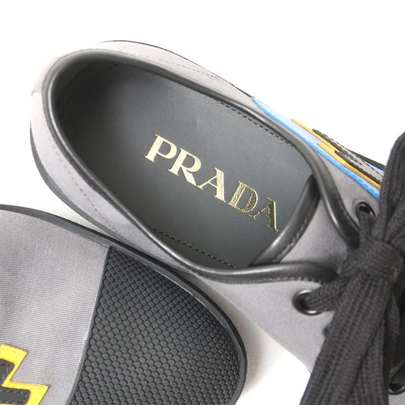 Prada Sneakers Size 5 1 2 low Cut Rubber Wappen Leather Shoes — view 6