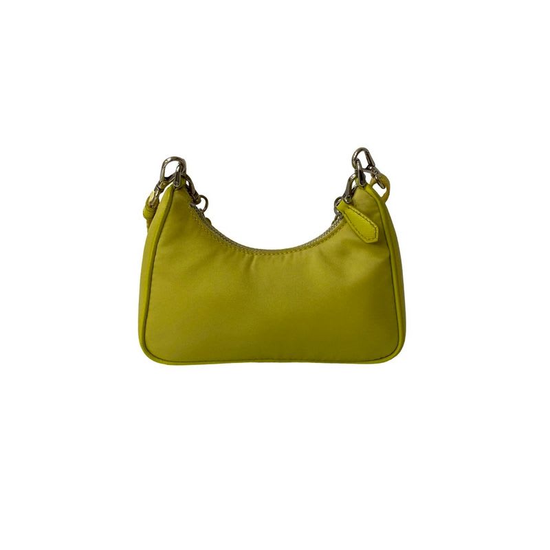 Prada Triangle Logo Hardware Nylon 2-Way Chain Mini Shoulder Bag