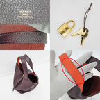 Hermes Picotin Lock PM 18 Eclat Handbag Purun Orange Poppy Taurillon — view 7