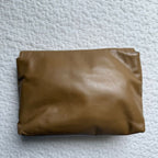 Bottega Veneta Leather Clutch Bag Beige Gold Hardware Party — view 6