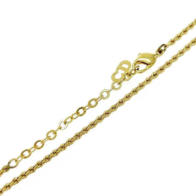 Christian Dior GP Emblem Circle Necklace Gold — view 7