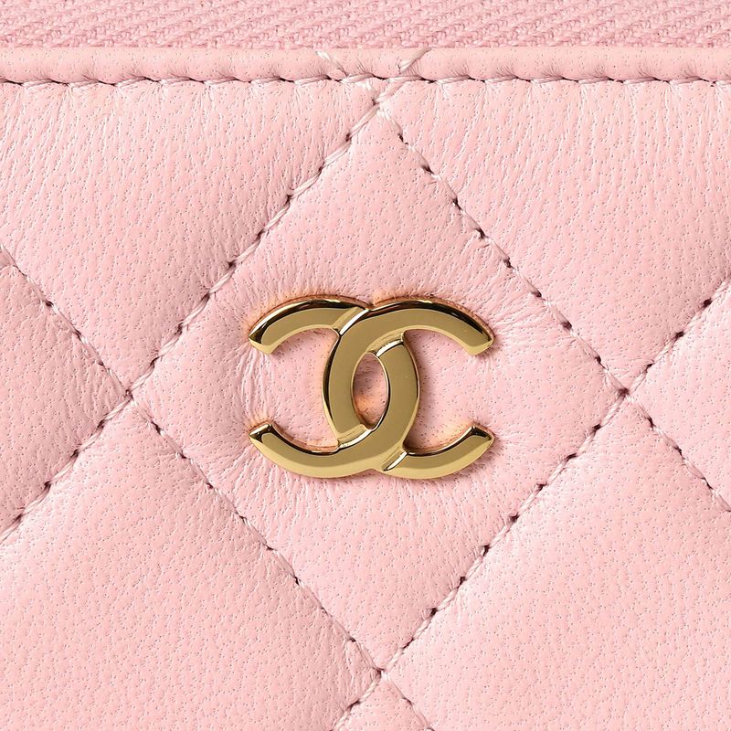 Chanel Coin Case Classic Zip Purse Pink — view 6