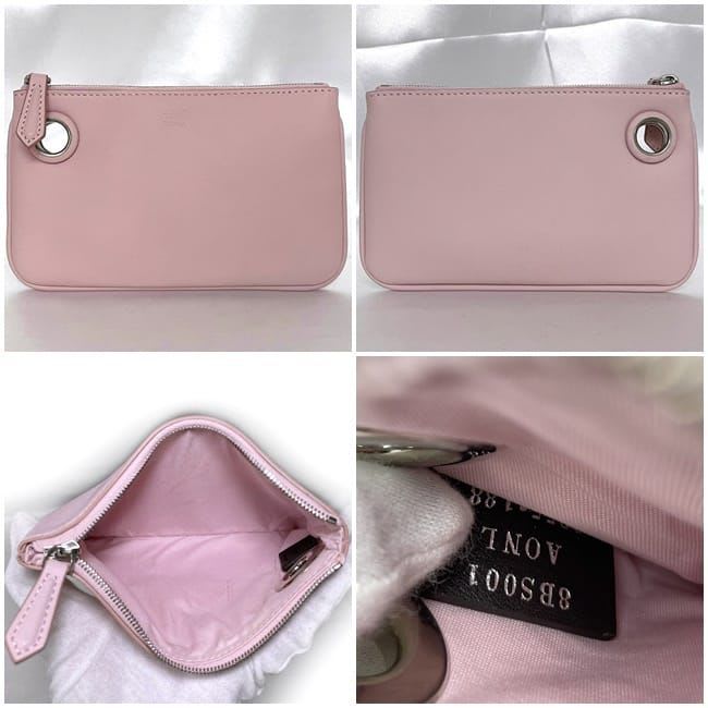 Fendi Clutch Bag Triplet Pouch Pink Bordeaux Yellow — view 6