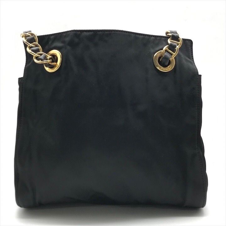 Prada Nylon Tessuto Chain Shoulder Bag Black — view 2