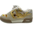 Fendi Versace Fendace White Satin Print Low Top 35 — view 3