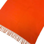 Hermes Double Face Scarf Cashmere Orange Logo Shawl — view 3