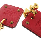 Hermes As De Coeur Vorsoft Metal Gold Red Engraved Y Earrings 1380 — view 8