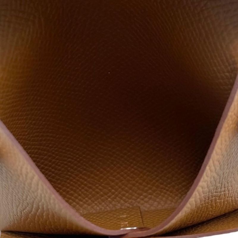 Hermes Coin Case Bastia Epson Gold Brown Silver Hardware — view 5