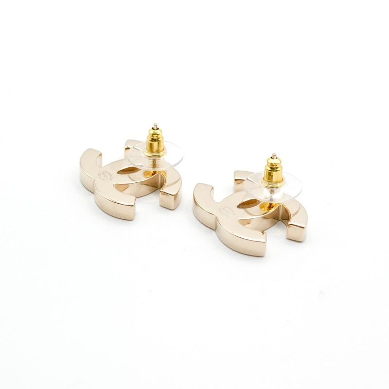 Chanel Earrings Gold Black Pink Coco Mark Bicolor — view 5