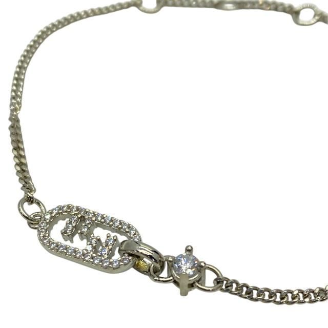 Fendi 8 Ah428 Bracelet O'lock Bangle Accessories Crystal Metal Silver — view 8