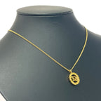 Christian Dior GP Rhinestone Oval Logo Necklace Gold — view 3