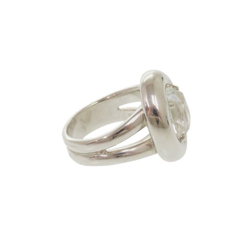 Hermes Vintage Gaucho Silver 925 White Topaz 17 Ring 0267 — view 4