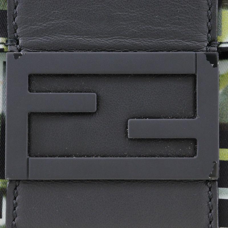 Fendi Mamma Bucket 3-Way Body Clutch Zucca Camouflage Pattern 7 Va472 Nylon Black — view 8