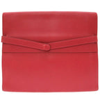 Hermes Courchevel Red Gold Hardware 00 Vintage Clutch Bag 0225 — view 2