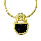 Christian Dior GP Rhinestone Colored Stone Necklace Gold Blue — view 4