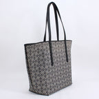 Loewe Leather Canvas Navy Black Tote Bag Silver B533 Z73 X08 — view 2