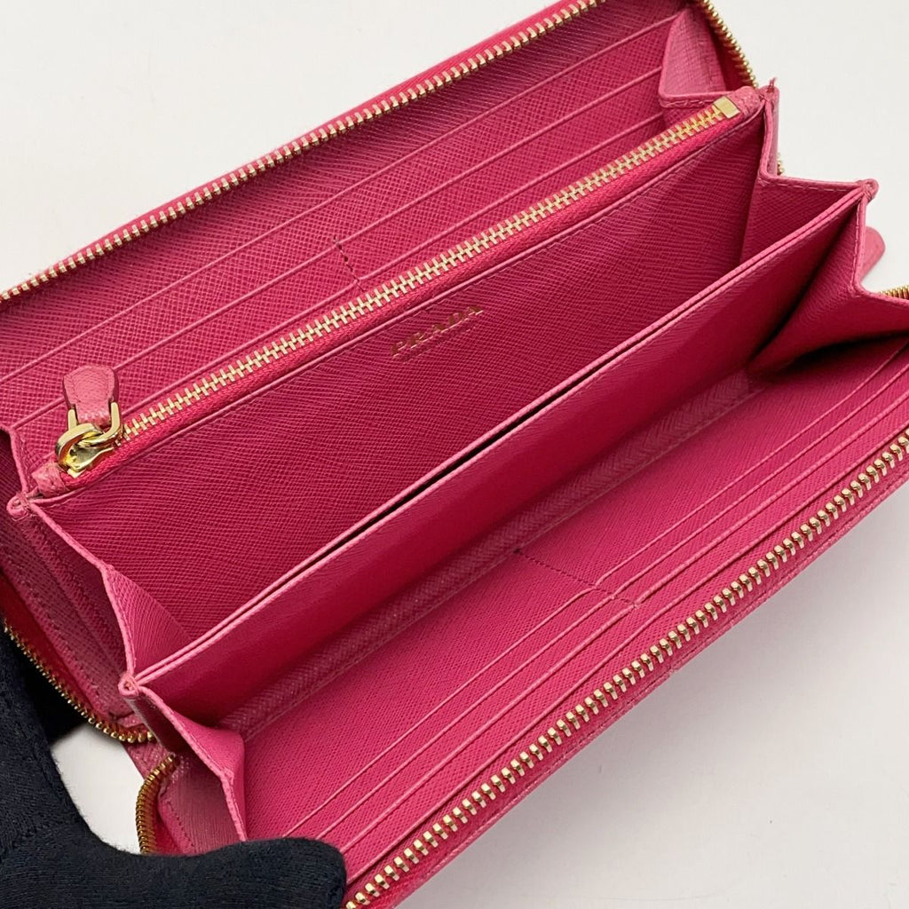 Prada Portafoglio Lampo Gold Zipper 1 Ml506 Pink Wallet — view 4