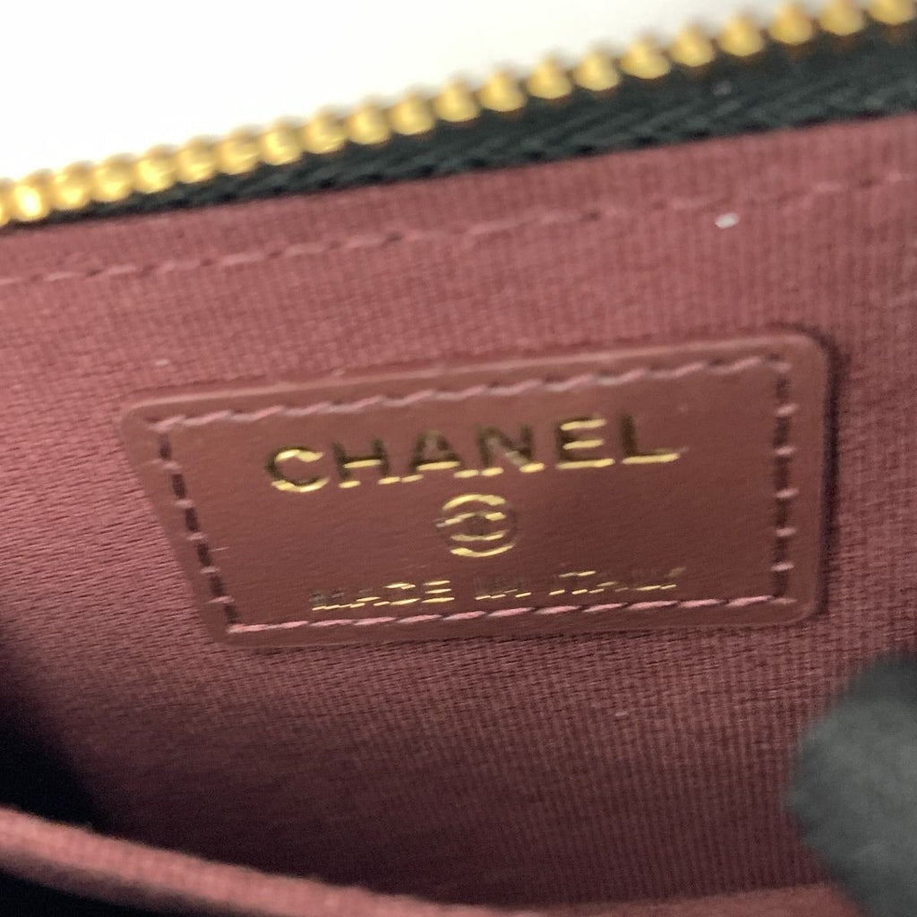 Chanel Quilted Classic Zip Coin Purse Caviar Leather Case Ap0216 Black — view 6