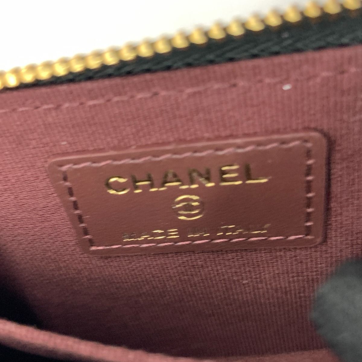 Chanel Quilted Classic Zip Coin Purse Caviar Leather Case Ap0216 Black — view 6