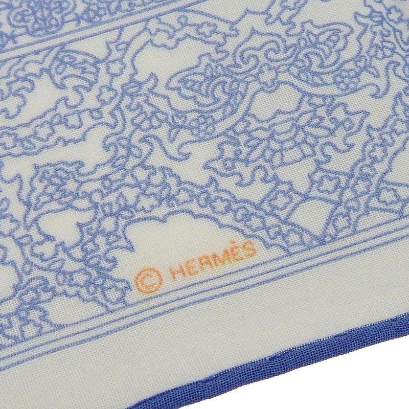 Hermes Handkerchief 100% Cotton Blue Everyday Small Item — view 5