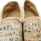 Chanel Espadrilles Linen 39 Hemp Logo Slip-on Flat Shoes — view 5
