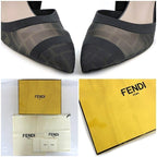 Fendi Mesh Suring Back Shoes High Heel Black — view 2