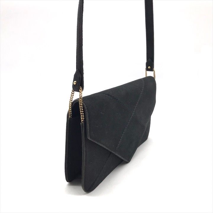 Hermes Dobris Suede 2-Way Shoulder Clutch Black — view 3