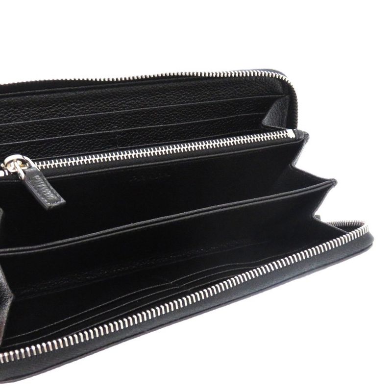 Prada Soft Calf Triangle 2 Ml317 Leather Black 0781 Long Wallet — view 6