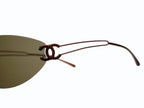 Chanel Rimless Sunglasses CC Logo Blanc Brown Eyewear — view 4