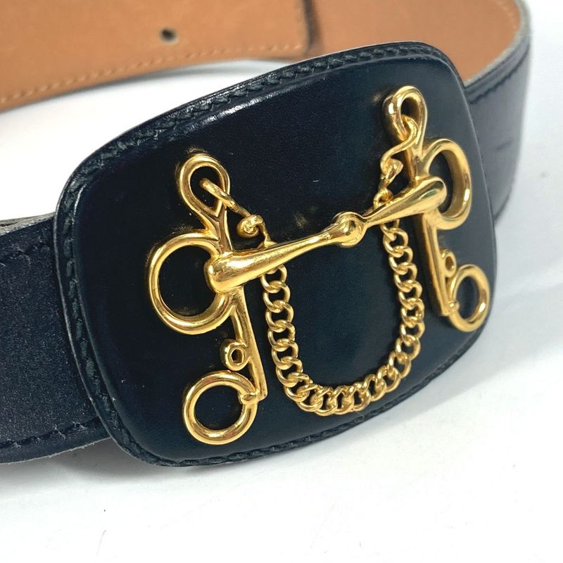 Hermes Belt Vintage Buckle Leather Black — view 6
