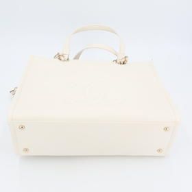 Chanel Small Zip Shop 2-Way White As3129 Tote Bag — view 2