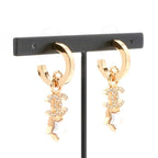 Chanel Earrings Gold Coco Mark Star Hoop Rhinestone — view 8