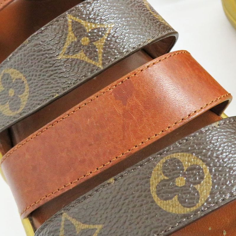 Louis Vuitton Sandals Akrite Monogram Brown Gold 36 — view 7