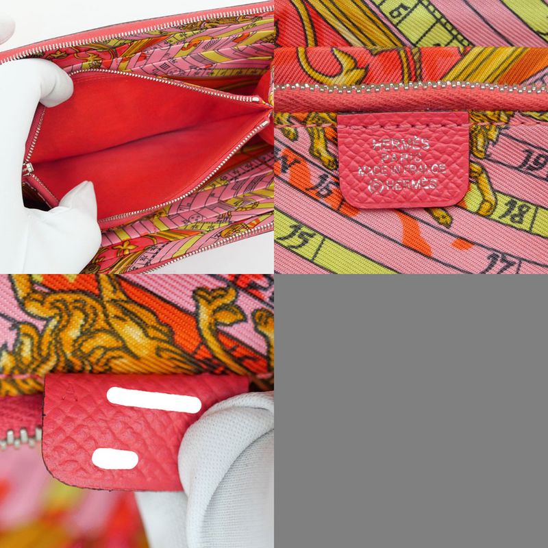 Hermes Azap Long Silk-in Veau Epsom Pink Silver Hardware — view 9