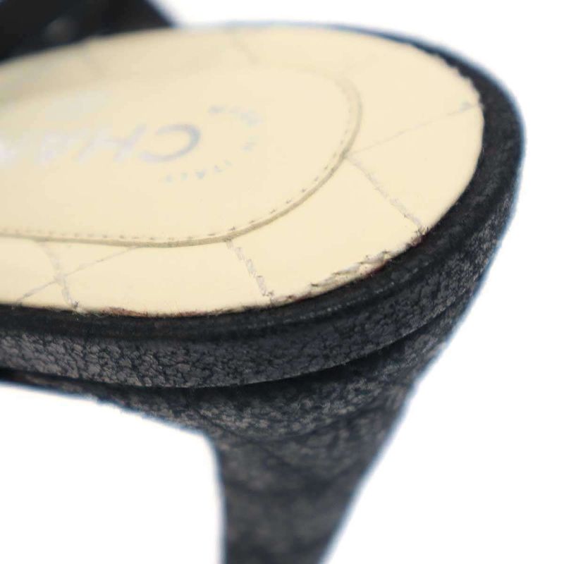 Chanel Multi-Strap Quilted Pearl Sandals Black 37 1 2 — view 8