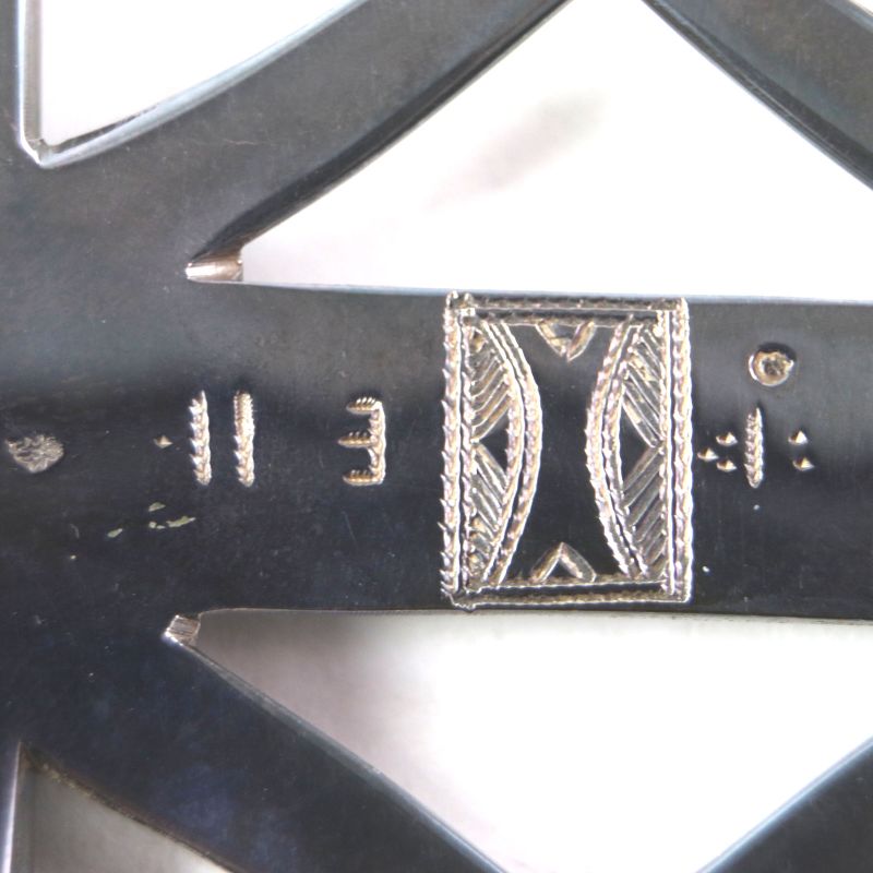 Hermes Touareg Hand Engraved Design Chrome Color Leather Use Belt Buckle SV 925 — view 8
