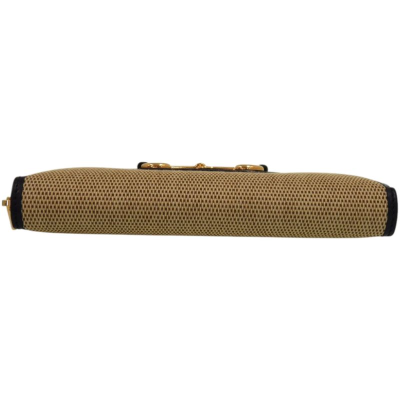 Gucci 1955 Horsebit 0416 Canvas Leather Beige Long Wallet 0393 — view 4