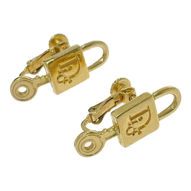 Dior GP Cadenas Motif Earrings Gold — view 3