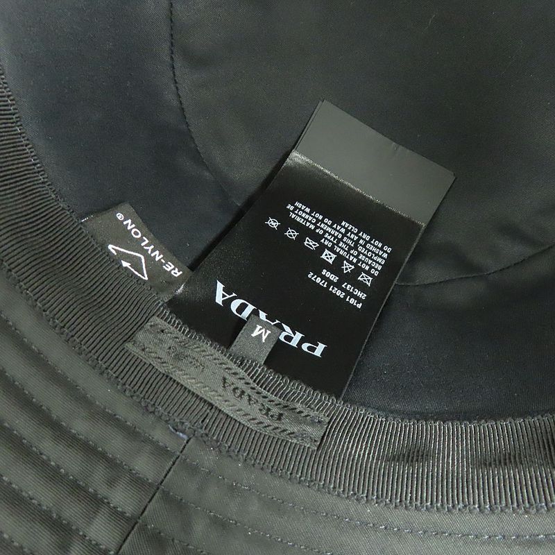 Prada Re-nylon Bucket Hat Black Studded Logo 2 Hc137 D0 S M Size — view 8